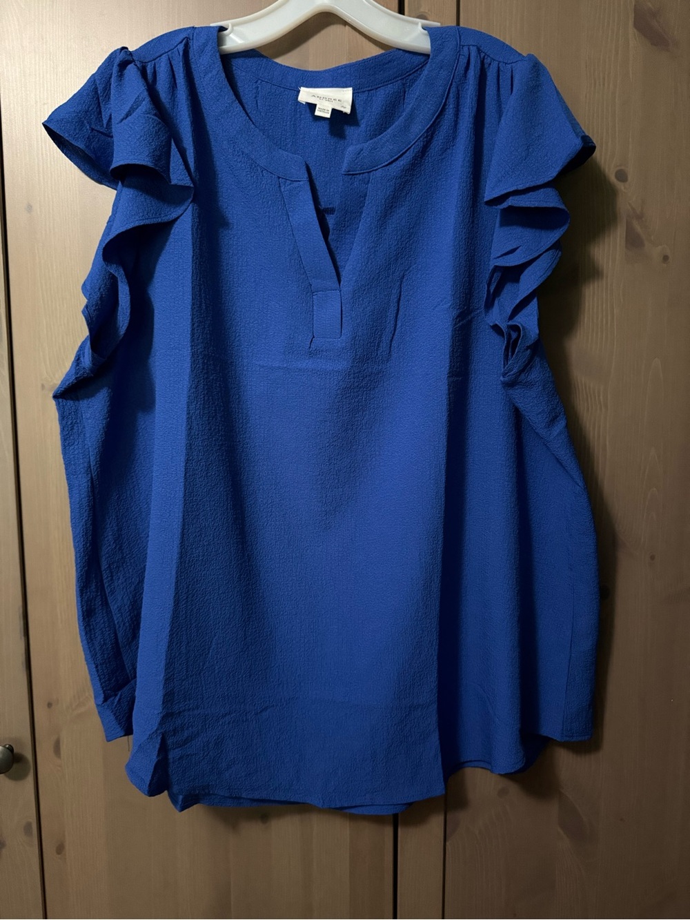 ANDREE BY UNIT Royal Blue Ruffle Sleeve Blouse